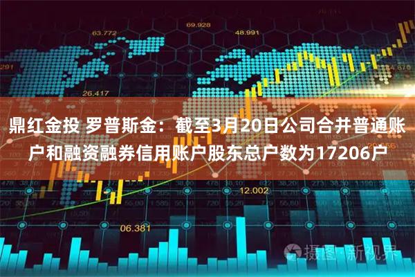 鼎红金投 罗普斯金：截至3月20日公司合并普通账户和融资融券信用账户股东总户数为17206户
