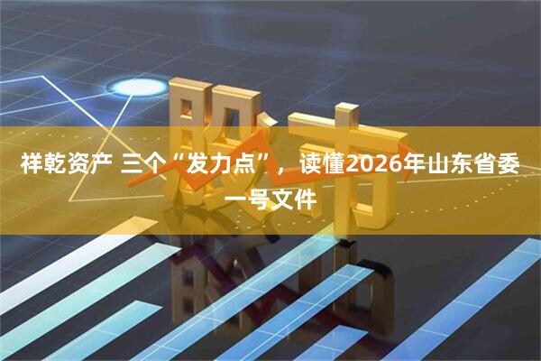 祥乾资产 三个“发力点”，读懂2026年山东省委一号文件