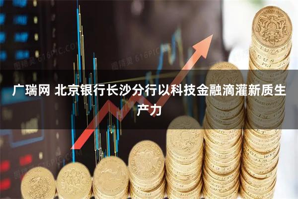 广瑞网 北京银行长沙分行以科技金融滴灌新质生产力